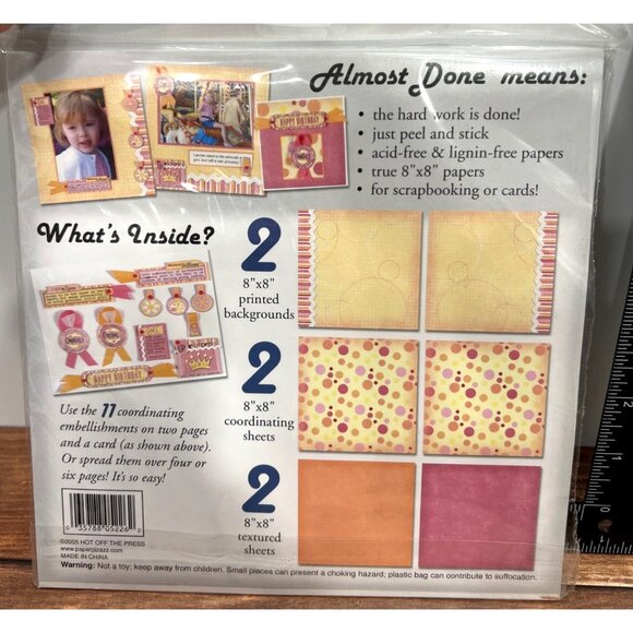 Almost Done Girl 8"x8" Scrapbook Page Kit With 17 Coordinating pieces HOTP 5226 - Picture 2 of 2